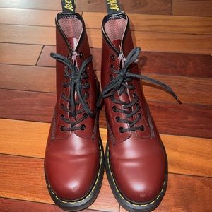 Maroon Vegan Leather Doc Martens